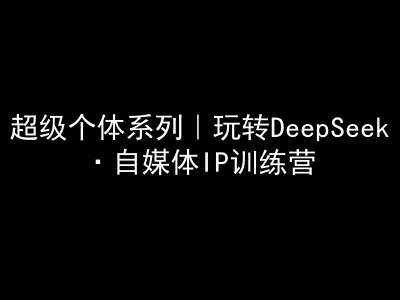 超级个体系列，玩转DeepSeek·自媒体IP训练营，deepseek教程-天娱网创
