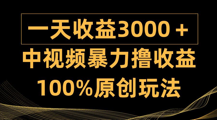 (9696期)中视频暴力撸收益，日入3000＋，100%原创玩法，小白轻松上手多种变现方式-天娱网创