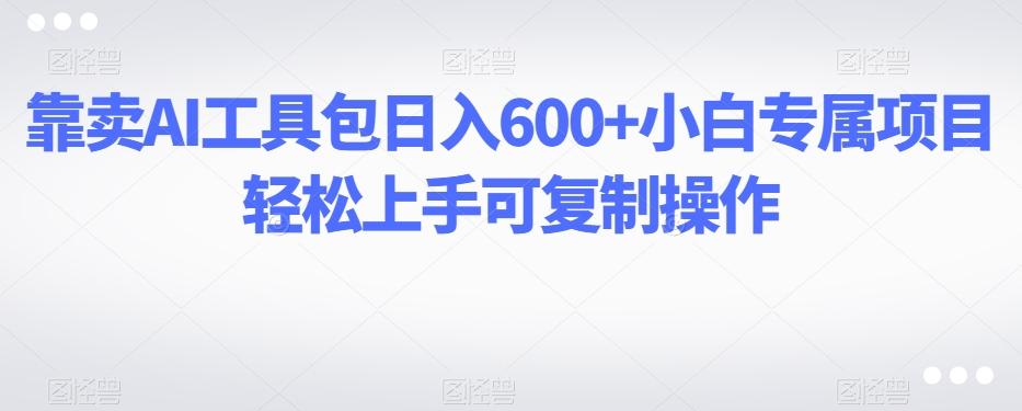 靠卖AI工具包日入600+小白专属项目轻松上手可复制操作-天娱网创