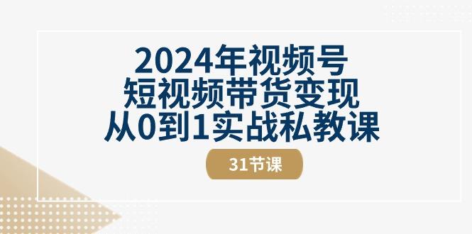 2024年视频号短视频带货变现从0到1实战私教课(30节视频课)-天娱网创