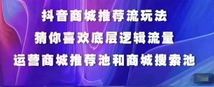 抖音商城运营课程，猜你喜欢入池商城搜索商城推荐人群标签覆盖-天娱网创