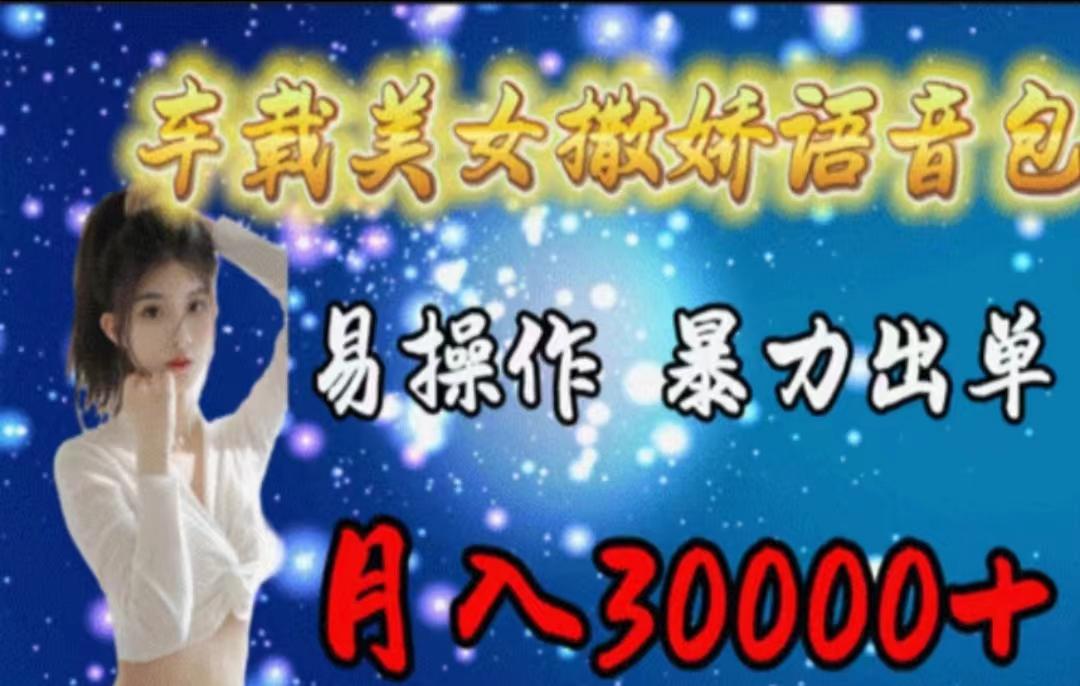 车载美女撒娇语音包，执行就出单，月入3000＋，小白看完课程就能马上实操-天娱网创