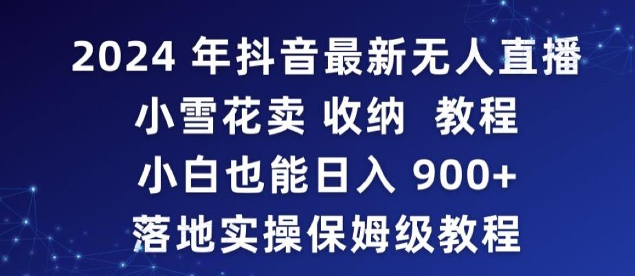 2024年抖音最新无人直播小雪花卖收纳教程，小白也能日入900+落地实操保姆级教程【揭秘】-天娱网创