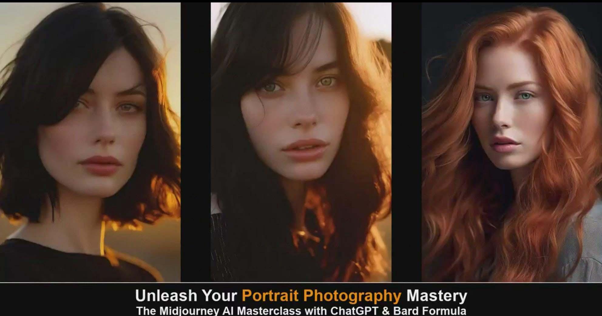 图片[3]-(9312期)Midjourney v5 ChatGPT 和 Bard AI人工智能人像摄影大师班-15节-中英字幕-天娱网创