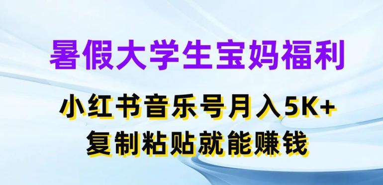 暑假大学生宝妈福利，小红书音乐号月入5000+，复制粘贴就能赚钱【揭秘】-天娱网创