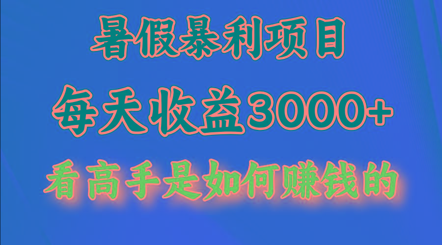 暑假暴力项目 1天收益3000+，视频号，快手，不露脸直播.次日结算-天娱网创