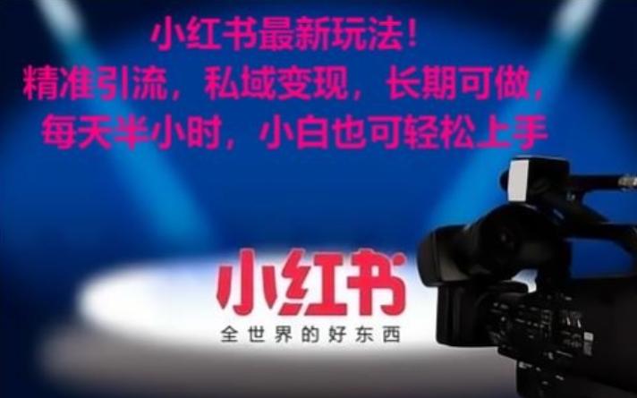 小红书最新玩法！精准引流，私域变现，长期可做，每天半小时，小白也可轻松上手【揭秘】-天娱网创