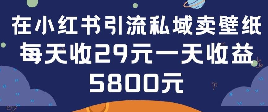 在小红书引流私域卖壁纸每张29元单日最高卖出200张(0-1搭建教程)【揭秘】-天娱网创
