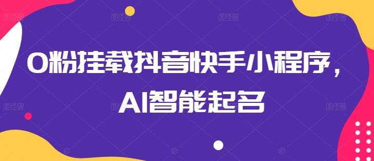 0粉挂载抖音快手小程序，AI智能起名-天娱网创