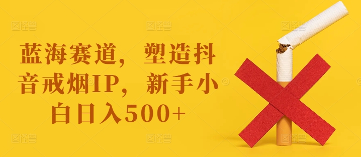 蓝海赛道，塑造抖音戒烟IP，新手小白日入500+【揭秘】-天娱网创