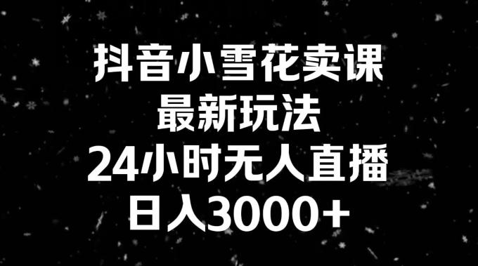 抖音小雪花卖课，24小时无人直播，日入3000+，小白也能轻松操作-天娱网创