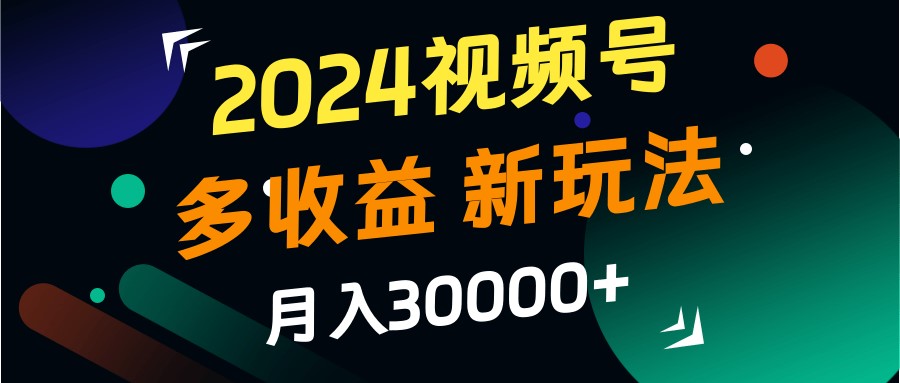 2024视频号多收益的新玩法，月入3w+，新手小白都能简单上手！-天娱网创