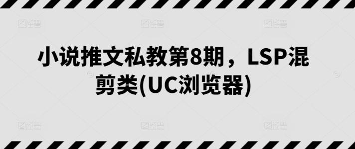 小说推文私教第8期，LSP混剪类(UC浏览器)-天娱网创