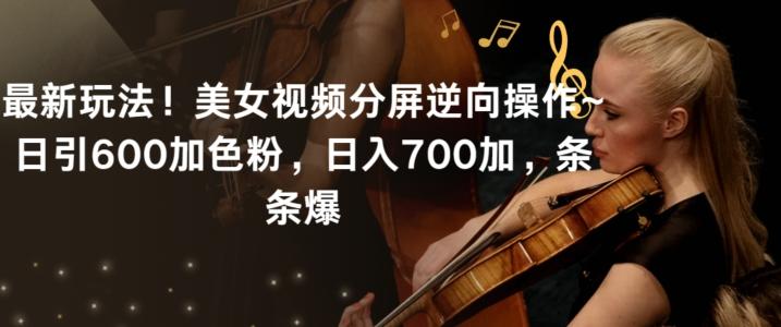 最新玩法！美女视频分屏逆向操作~日引600加色粉，日入700加，条条爆【揭秘】-天娱网创