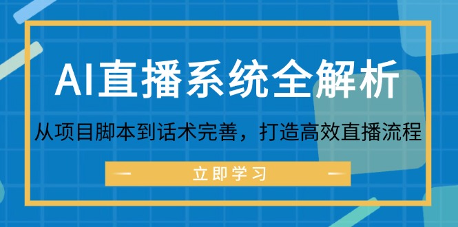 AI直播系统全解析：从项目脚本到话术完善，打造高效直播流程-天娱网创