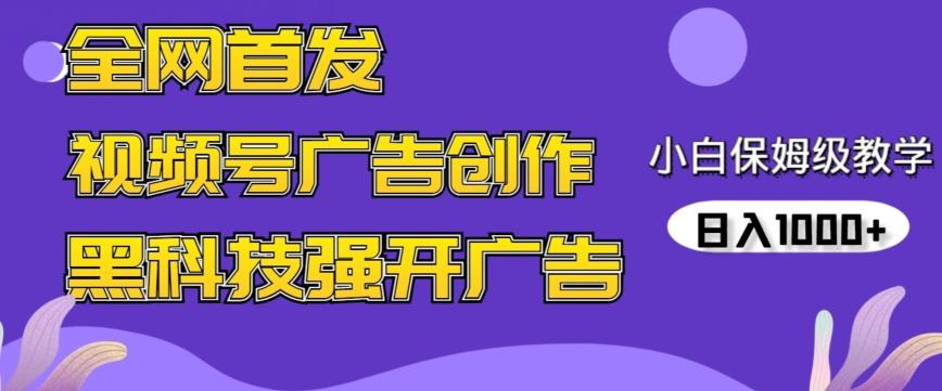 全网首发蝴蝶号广告创作，用AI做视频，黑科技强开广告，小白跟着做，日入1000+【揭秘】-天娱网创