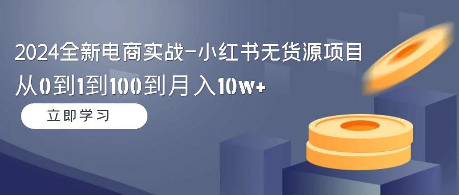 2024全新电商实战-小红书无货源项目：从0到1到100到月入10w+-天娱网创