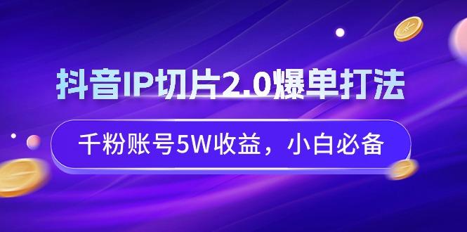 抖音IP切片2.0爆单打法，千粉账号5W收益，小白必备-天娱网创