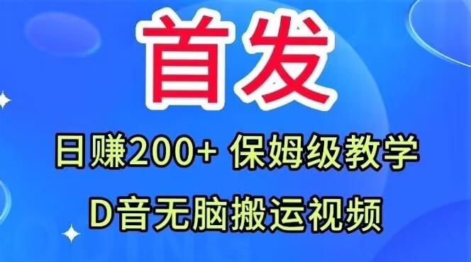 首发，抖音无脑搬运视频，日赚200+保姆级教学【揭秘】-天娱网创