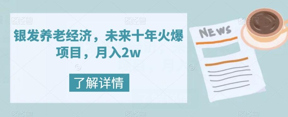 银发养老经济，未来十年火爆项目，月入2w【揭秘】-天娱网创