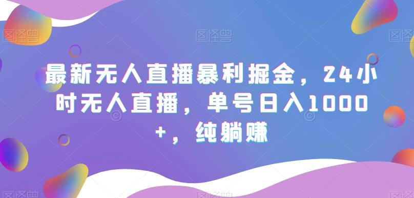 最新无人直播暴利掘金，24小时无人直播，单号日入1000+，纯躺赚-天娱网创