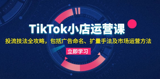 TikTok小店运营课：投流技法全攻略，包括广告命名 扩量手法及市场运营方法-天娱网创