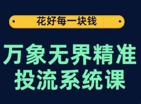 万象无界精准投流系统课，从关键词到推荐，从万象台到达摩盘，从底层原理到实操步骤-天娱网创