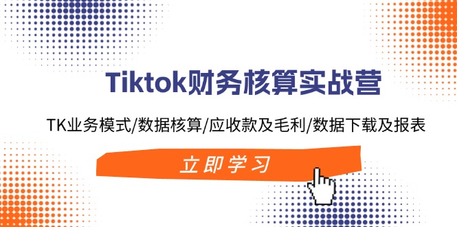 Tiktok财务核算实战营：TK业务模式/数据核算/应收款及毛利/数据下载及报表-天娱网创