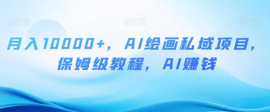 月入10000+，AI绘画私域项目，保姆级教程，AI赚钱【揭秘】-天娱网创