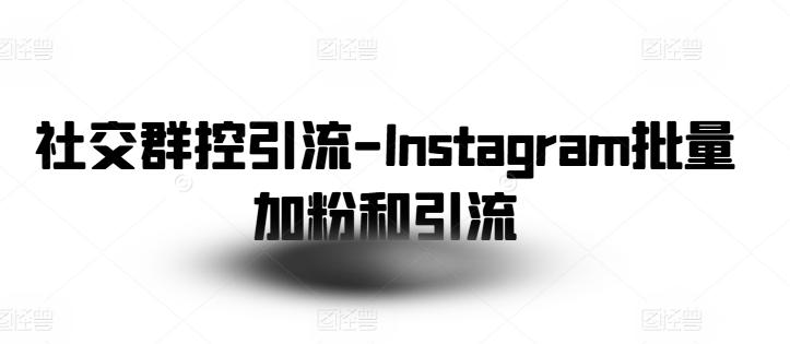 社交群控引流-Instagram批量加粉和引流-天娱网创
