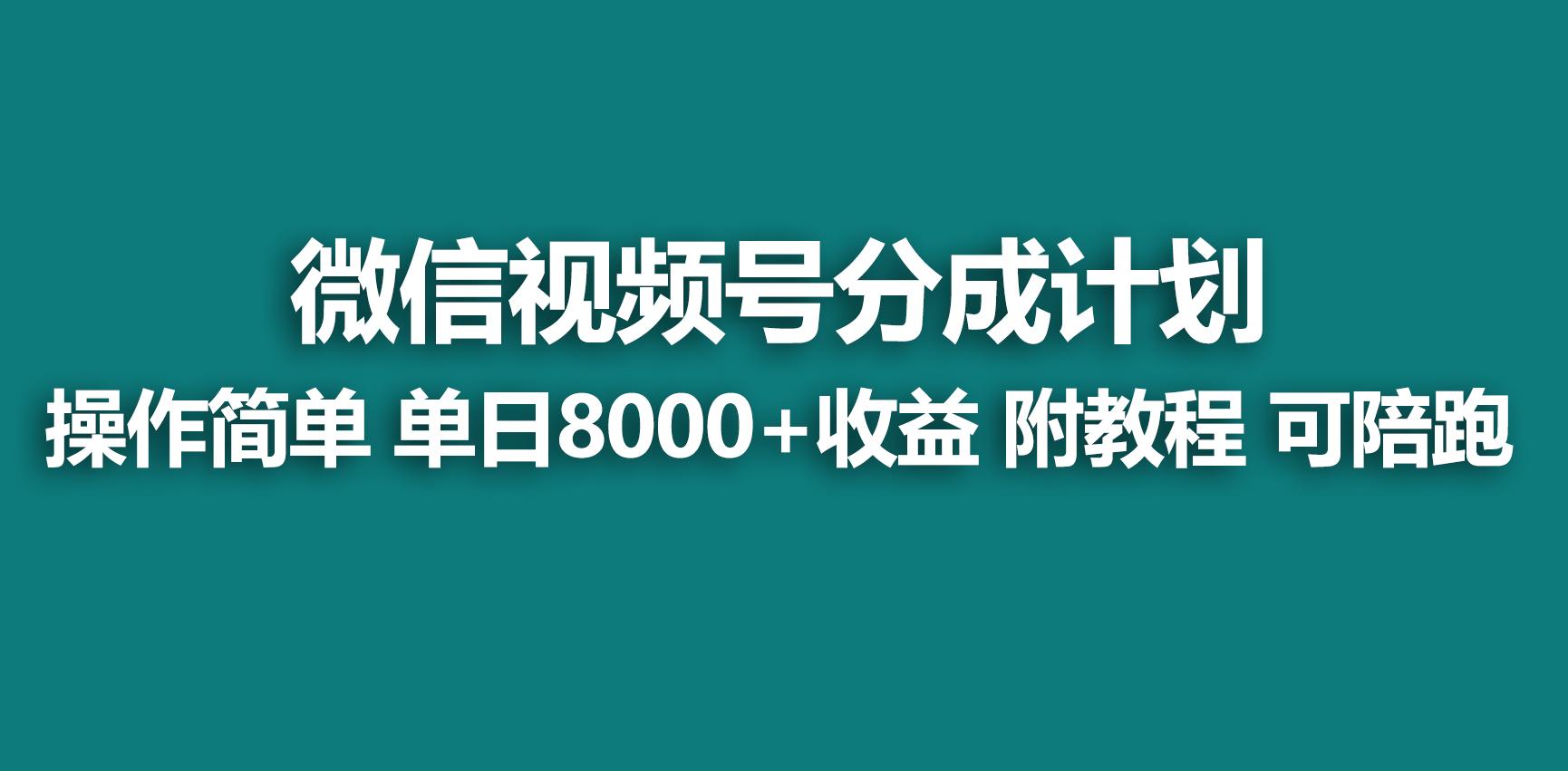 【蓝海项目】视频号分成计划，快速开通收益，单天爆单8000+，送玩法教程-天娱网创