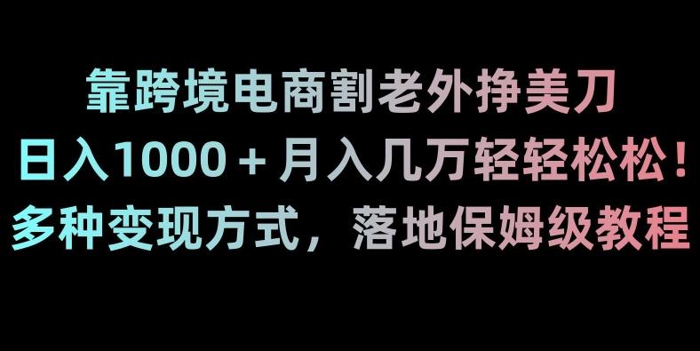 靠跨境电商割老外挣美刀，日入1000＋月入几万轻轻松松！多种变现方式，落地保姆级教程【揭秘】-天娱网创