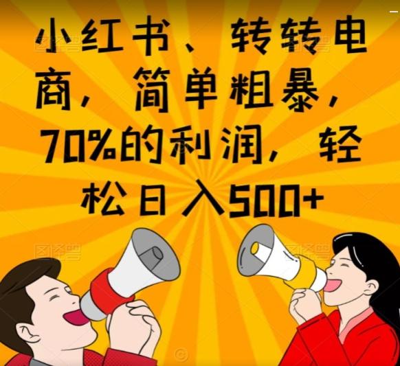 小红书、转转电商，简单粗暴，70%的利润，轻松日入500+-天娱网创