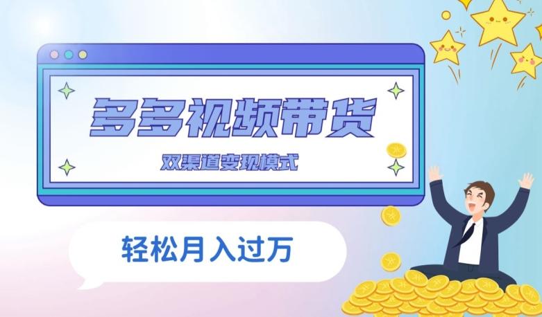 多多视频带货，三个月收入近5万，全程项目拆解-天娱网创