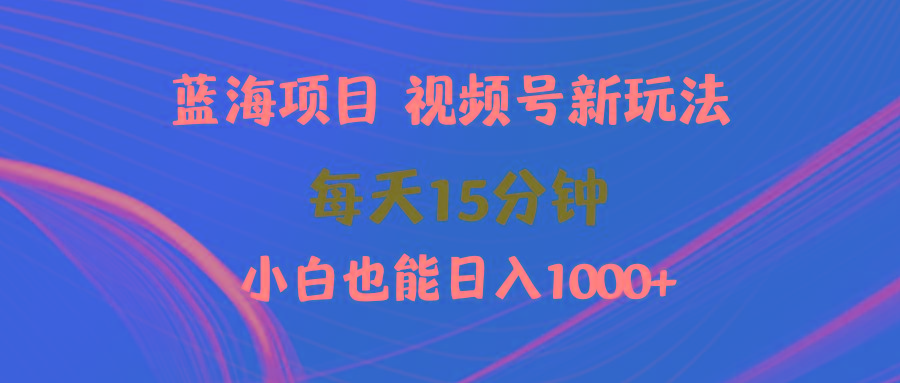 (9813期)蓝海项目视频号新玩法 每天15分钟 小白也能日入1000+-天娱网创
