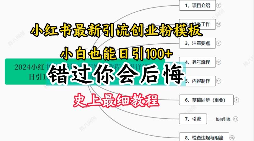 2024小红书引流创业粉史上最细教程，手把手教你引流【揭秘】-天娱网创