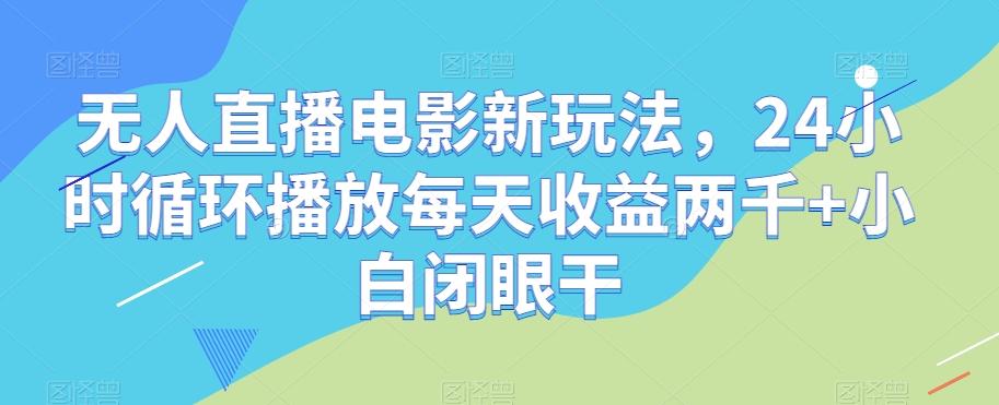 无人直播电影新玩法，24小时循环播放每天收益两千+小白闭眼干【揭秘】-天娱网创