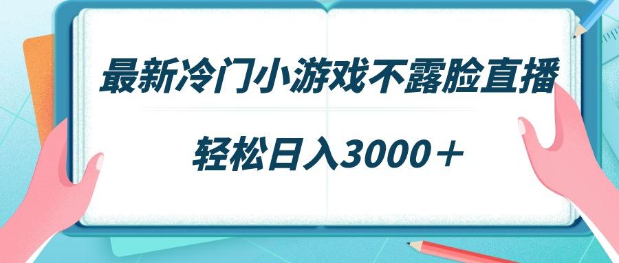 最新冷门小游戏不露脸直播，场观稳定几千，轻松日入3000＋-天娱网创
