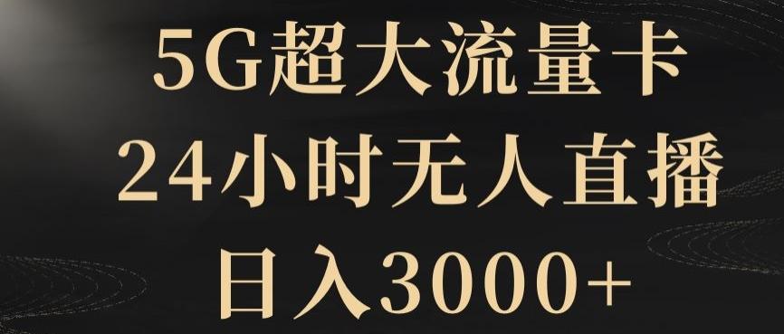 5G超大流量卡，24小时无人直播，日入3000+【揭秘】-天娱网创