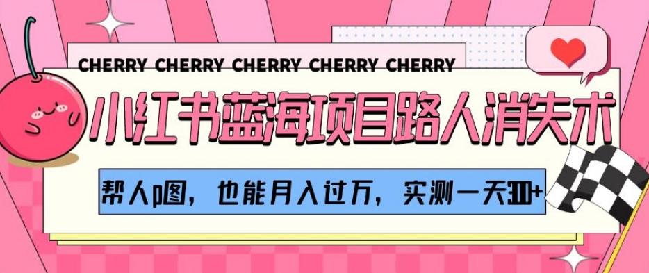 小红书蓝海项目路人消失术，帮人p图，也能月入过万，实测一天300+【揭秘】-天娱网创