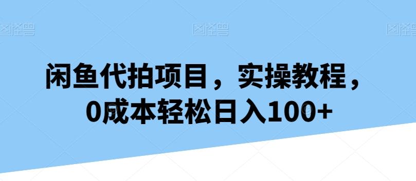 闲鱼代拍项目，实操教程，0成本轻松日入100+-天娱网创