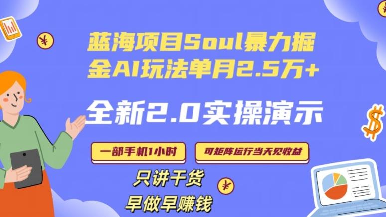 Soul怎么做到单月变现25000+全新2.0AI掘金玩法全程实操演示小白好上手【揭秘】-天娱网创