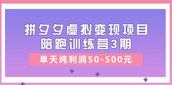 某收费培训《拼夕夕虚拟变现项目陪跑训练营3期》单天纯利润50-500元-天娱网创