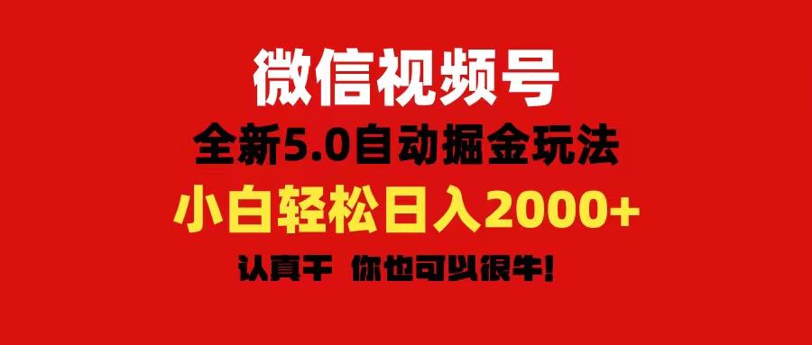 微信视频号变现，5.0全新自动掘金玩法，日入利润2000+有手就行-天娱网创