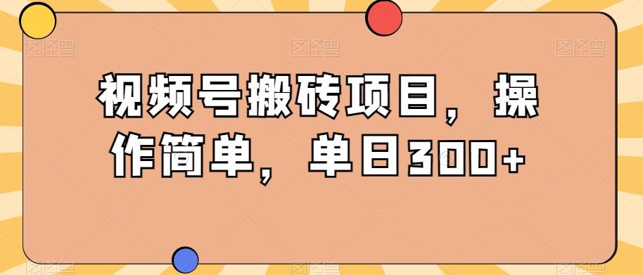 视频号搬砖项目，操作简单，单日300+-天娱网创