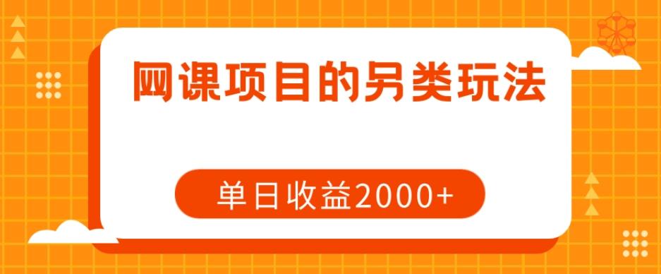 网课项目的另类玩法，单日收益2000+【揭秘】-天娱网创