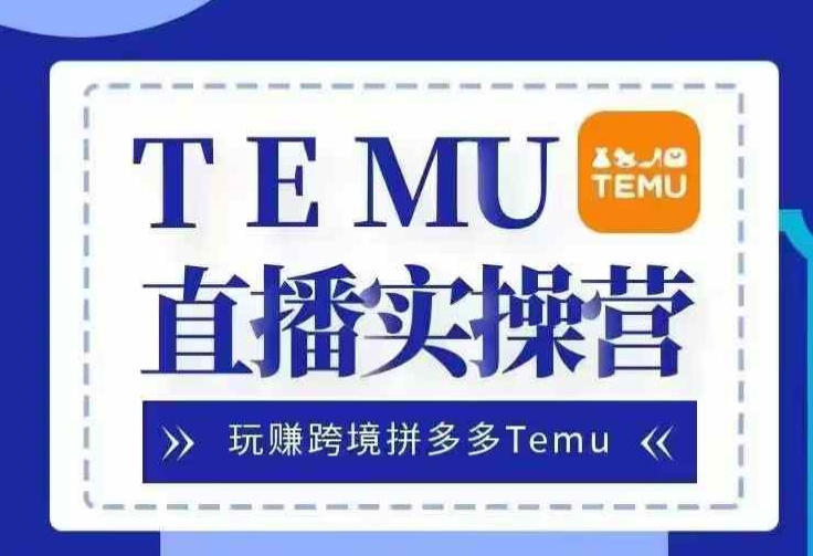 Temu直播实战营，玩赚跨境拼多多Temu，国内电商卷就出海赚美金-天娱网创