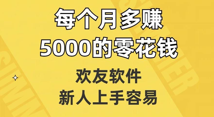 欢友软件，新人上手容易，每个月多赚5000的零花钱【揭秘】-天娱网创