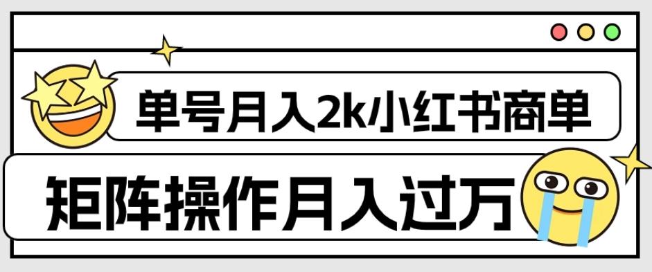 外面收费1980的小红书商单保姆级教程，单号月入2k，矩阵操作轻松月入过万-天娱网创