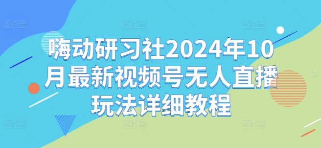 嗨动研习社2024年10月最新视频号无人直播玩法详细教程-天娱网创